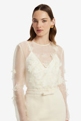 Aurelia Petal Blouse - Snow Blouse/Shirts