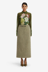 Saskia Wool Maxi Skirt - Olive Skirts