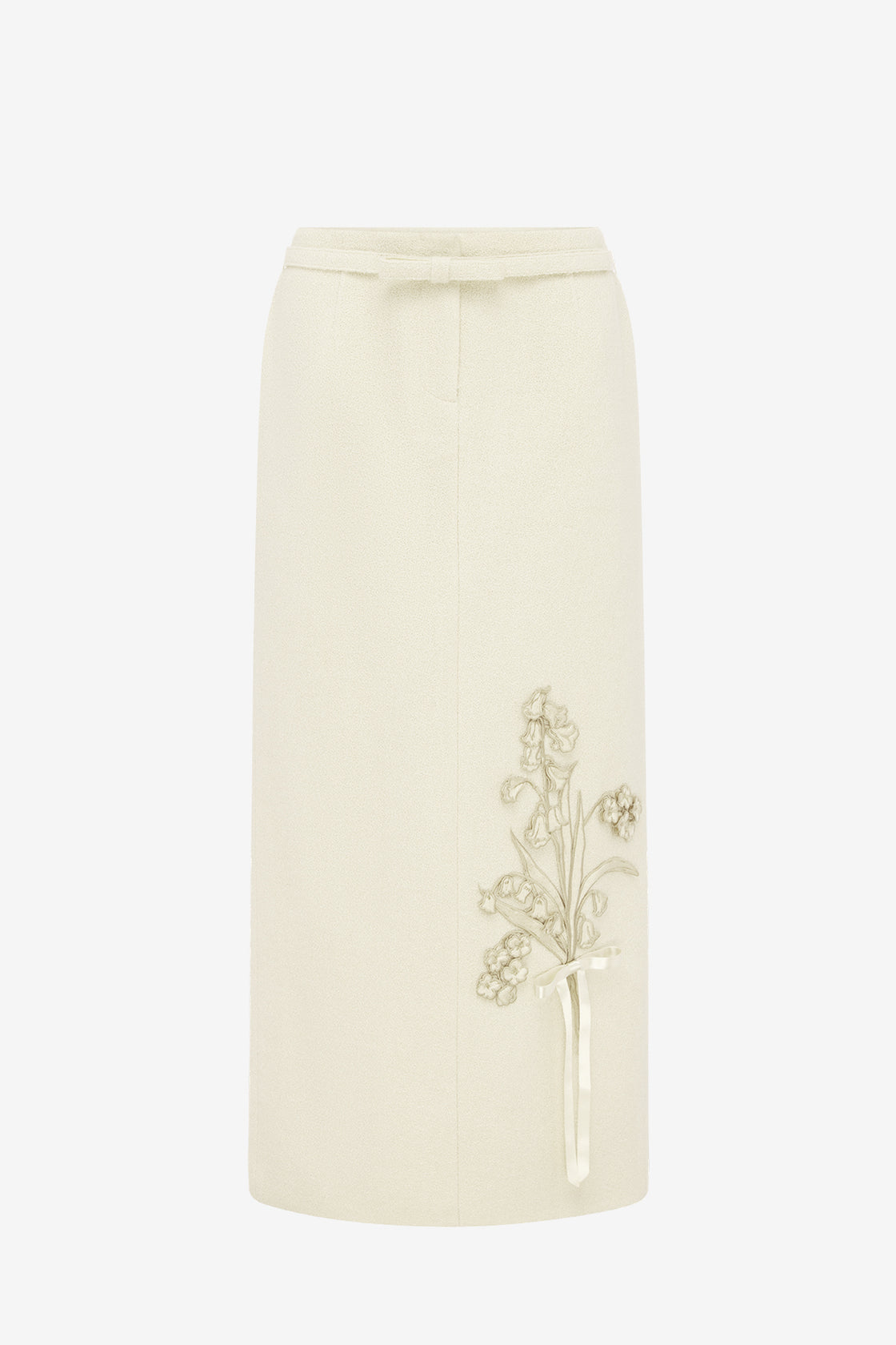 Saskia Applique Tweed Maxi Skirt - Snow Skirts