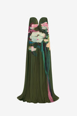 Dahlia Gown - Reverie Print in Olive Dress Maxi