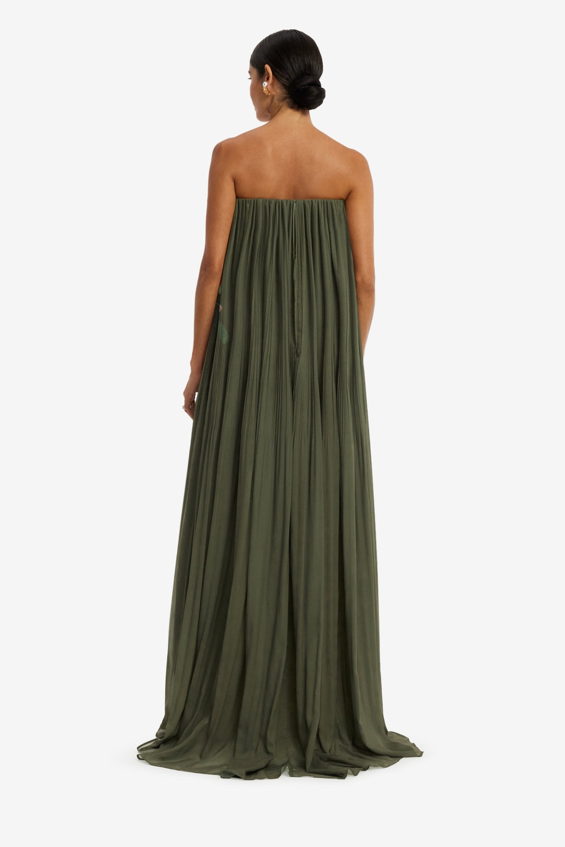 Dahlia Gown - Reverie Print in Olive Dress Maxi