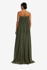 Dahlia Gown - Reverie Print in Olive Dress Maxi