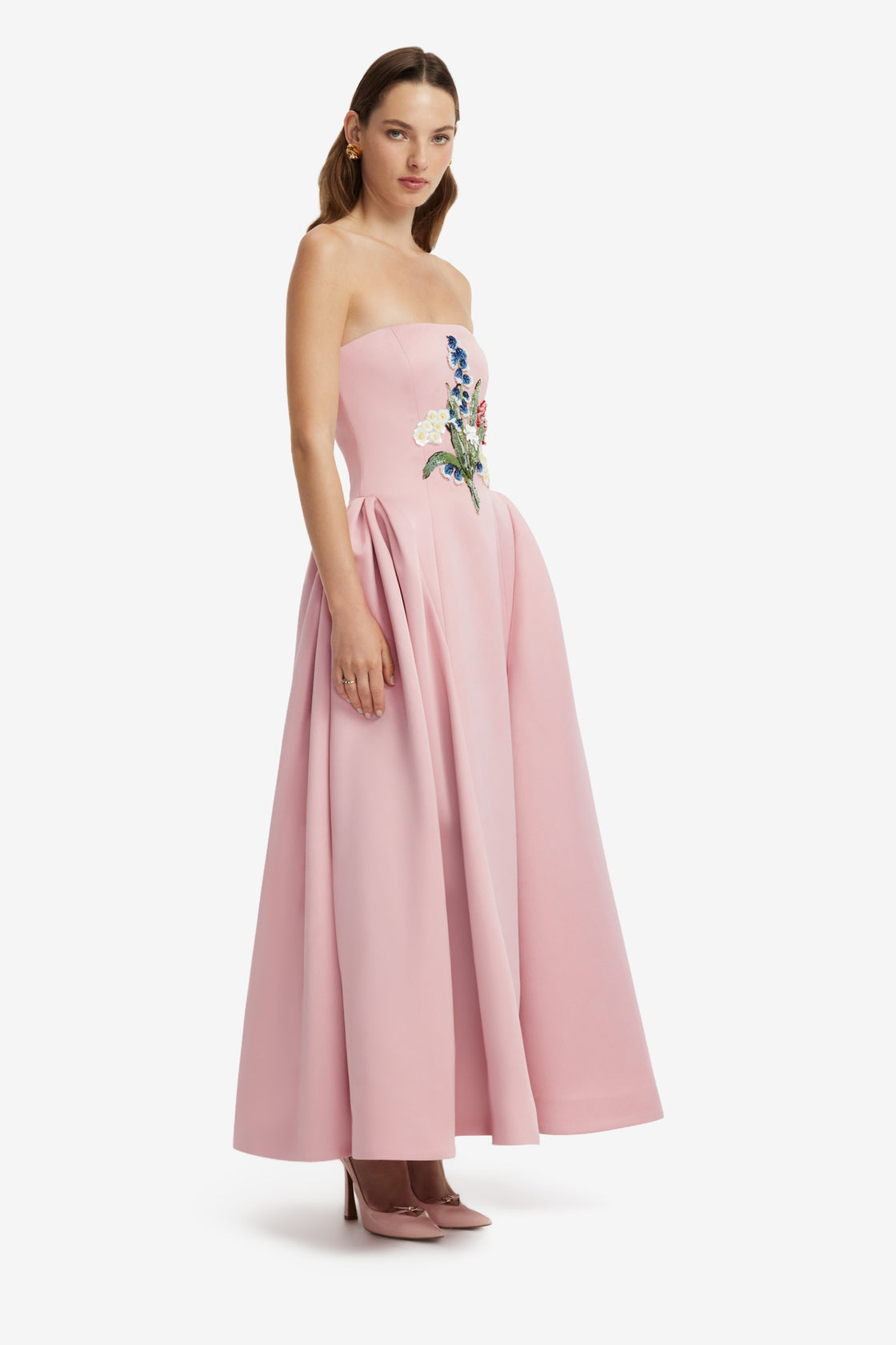 Viola Embellished Bustier Maxi Dress - Rose Dress Maxi