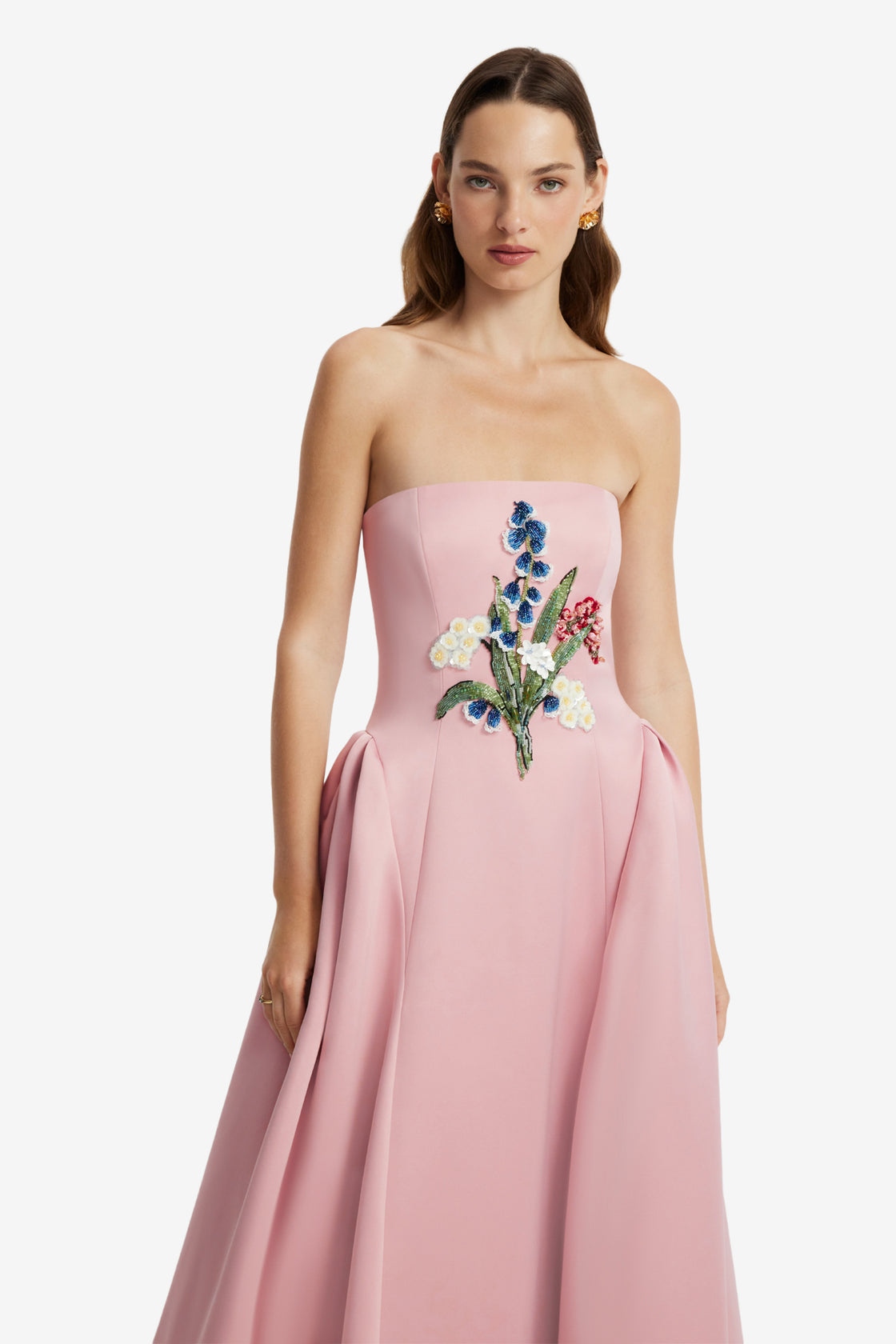 Viola Embellished Bustier Maxi Dress - Rose Dress Maxi