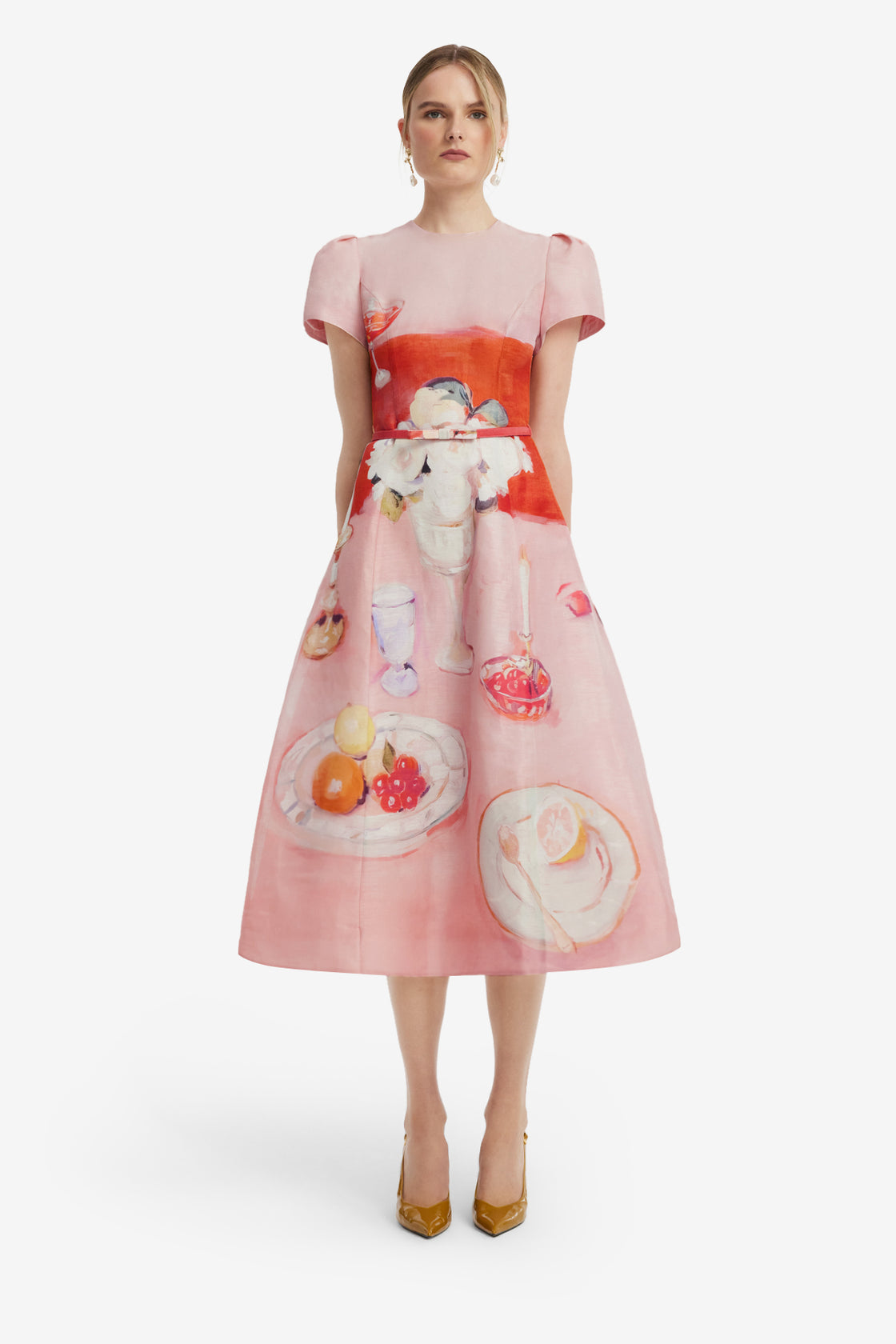 Marguerite Short Sleeve Midi Dress - Aperitivo Print Dress Midi