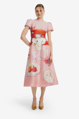 Marguerite Short Sleeve Midi Dress - Aperitivo Print Dress Midi