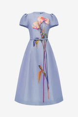 Marguerite Short Sleeve Midi Dress - Rose in Periwinkle Dress Midi