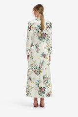 Cassandra Velvet Maxi Dress - Posy Print in Snow Dress Maxi