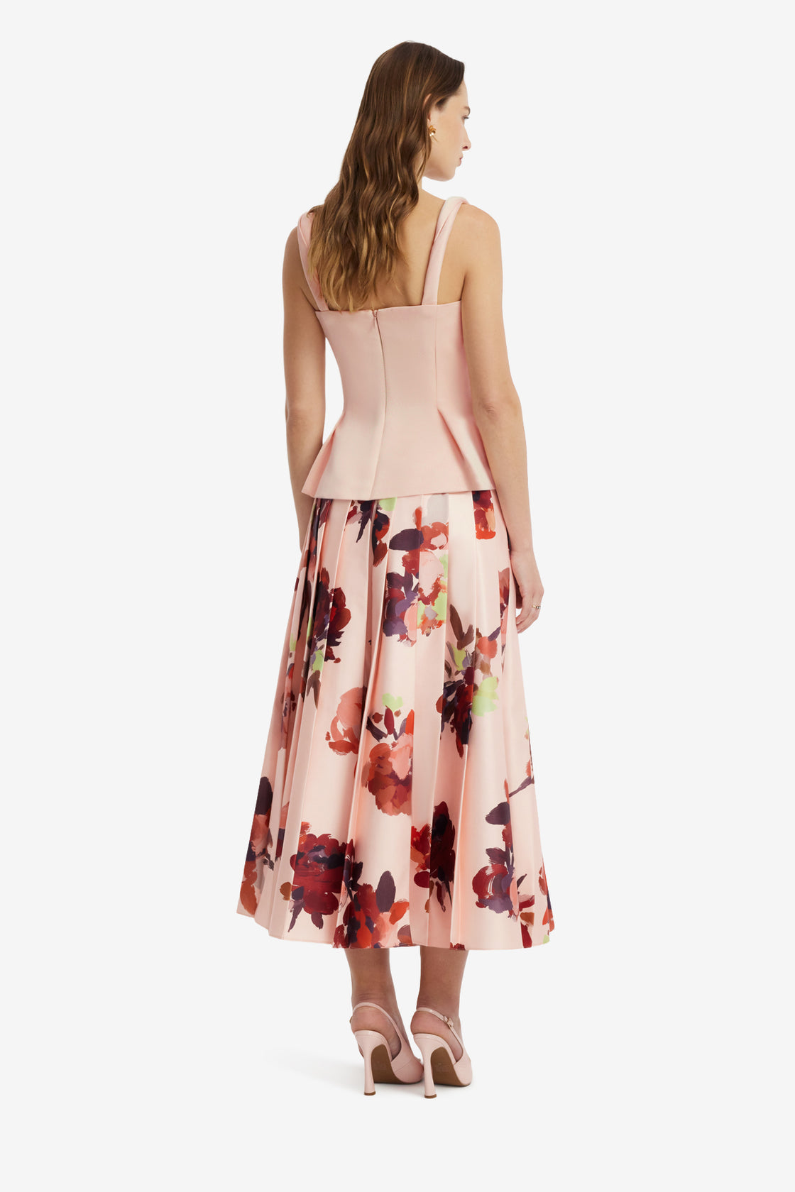 June Pleated Maxi Skirt - Reverie Print in Nectar Skirts