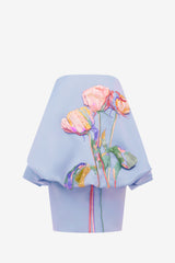 Eiza Embroidered Bustier Bubble Mini Dress - Rose in Periwinkle Dress Mini