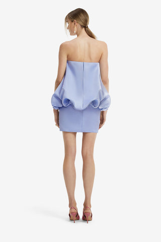 Eiza Embroidered Bustier Bubble Mini Dress - Rose in Periwinkle Dress Mini