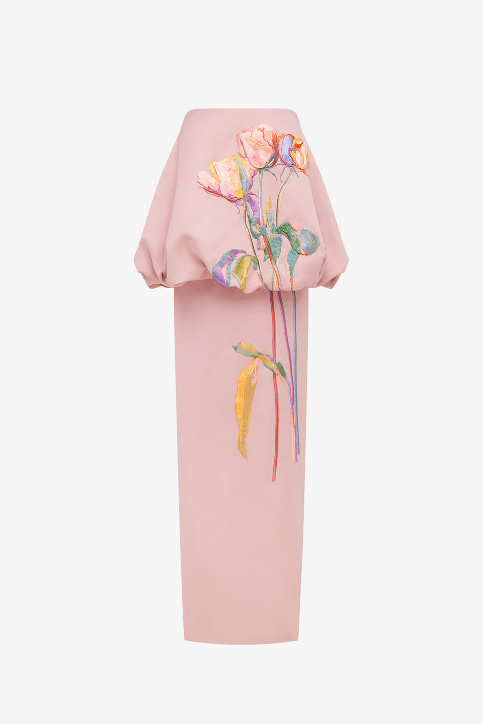 Paloma Embroidered Bustier Bubble Maxi Dress - Rose Dress Maxi