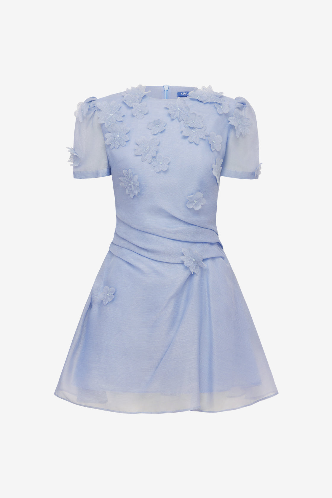 Elyse Petal Short Sleeve Mini Dress - Periwinkle Dress Mini