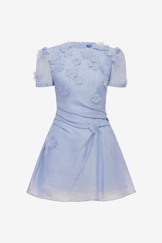 Elyse Petal Short Sleeve Mini Dress - Periwinkle Dress Mini