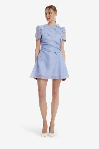 Elyse Petal Short Sleeve Mini Dress - Periwinkle Dress Mini