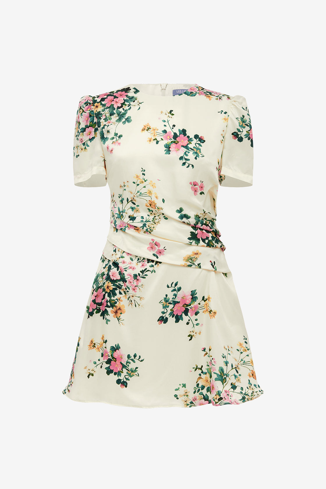 Elyse Short Sleeve Mini Dress - Posy Print in Snow Dress Mini