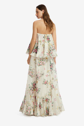 Zinnia Maxi Skirt - Posy Print in Snow Skirts