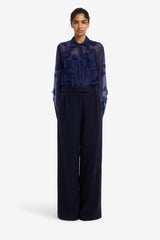 Elisha Tweed Wide Leg Pants - Midnight Pants