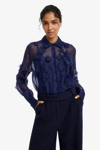 Elisha Tweed Wide Leg Pants - Midnight Pants
