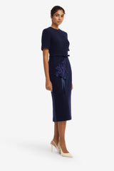 Elizabeth Short Sleeve Tweed Midi Dress - Midnight Midi Dress