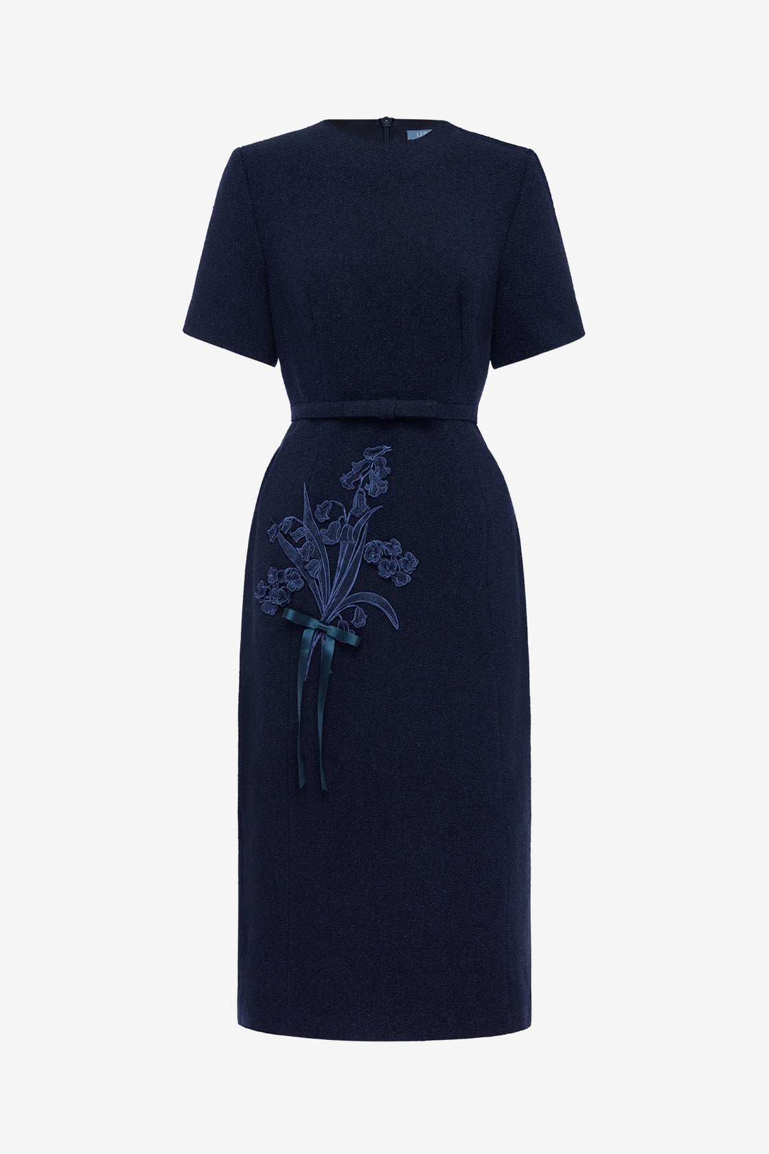 Elizabeth Short Sleeve Tweed Midi Dress - Midnight Midi Dress