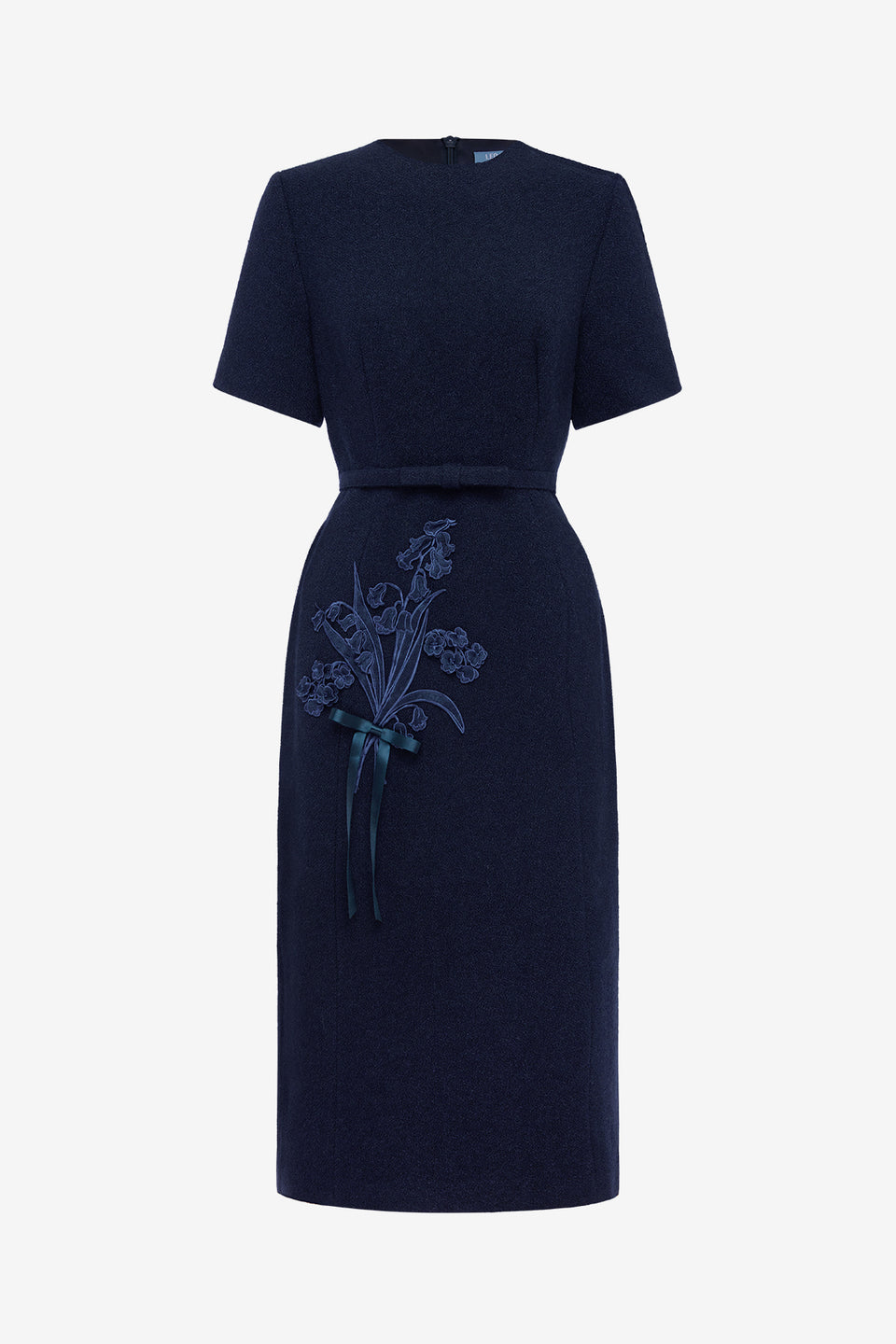 Elizabeth Short Sleeve Tweed Midi Dress - Midnight Midi Dress