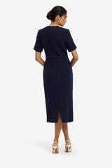 Elizabeth Short Sleeve Tweed Midi Dress - Midnight Midi Dress