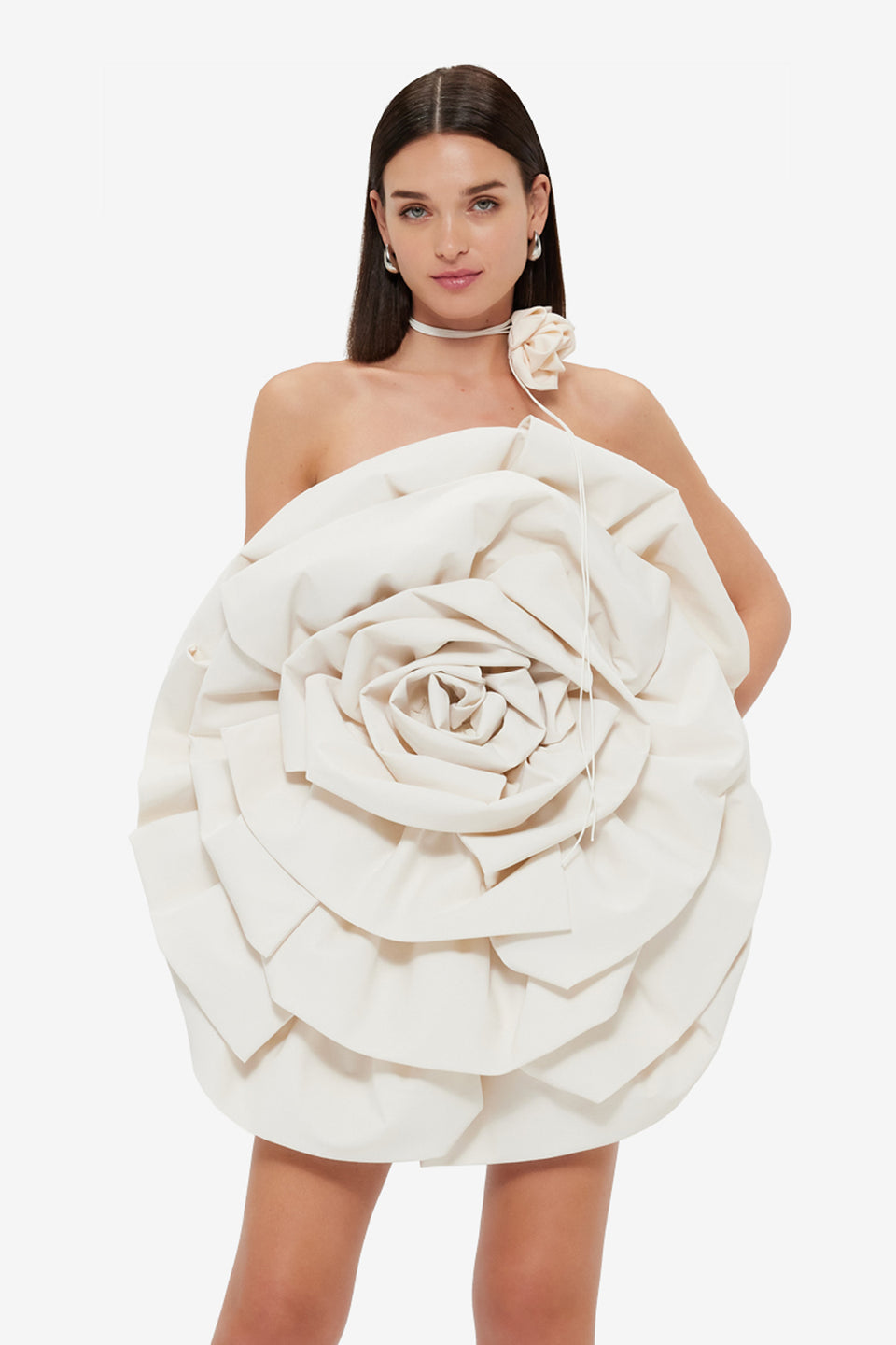 Bloom Rose Mini Dress - Vanilla Dress Mini