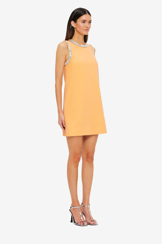 Exclusive Leo Lin Fergie Embellished Mini Dress in Ochre