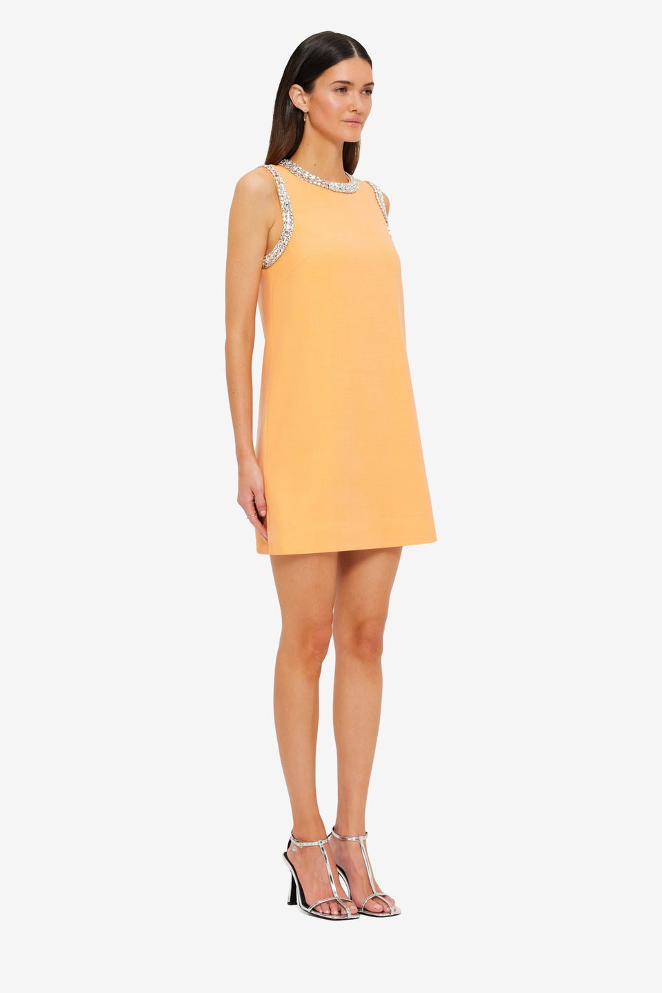 Exclusive Leo Lin Fergie Embellished Mini Dress in Ochre