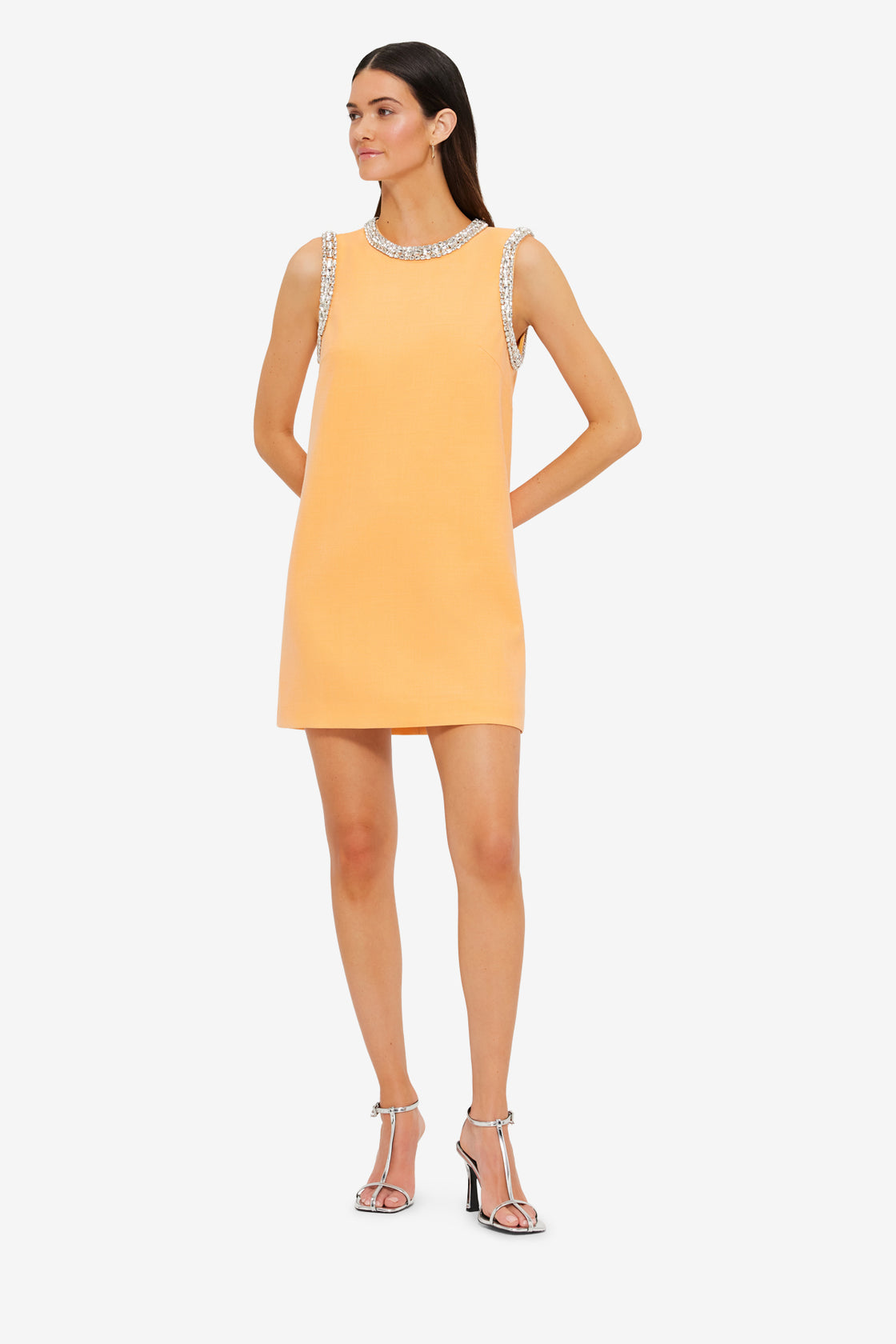 Exclusive Leo Lin Fergie Embellished Mini Dress in Ochre