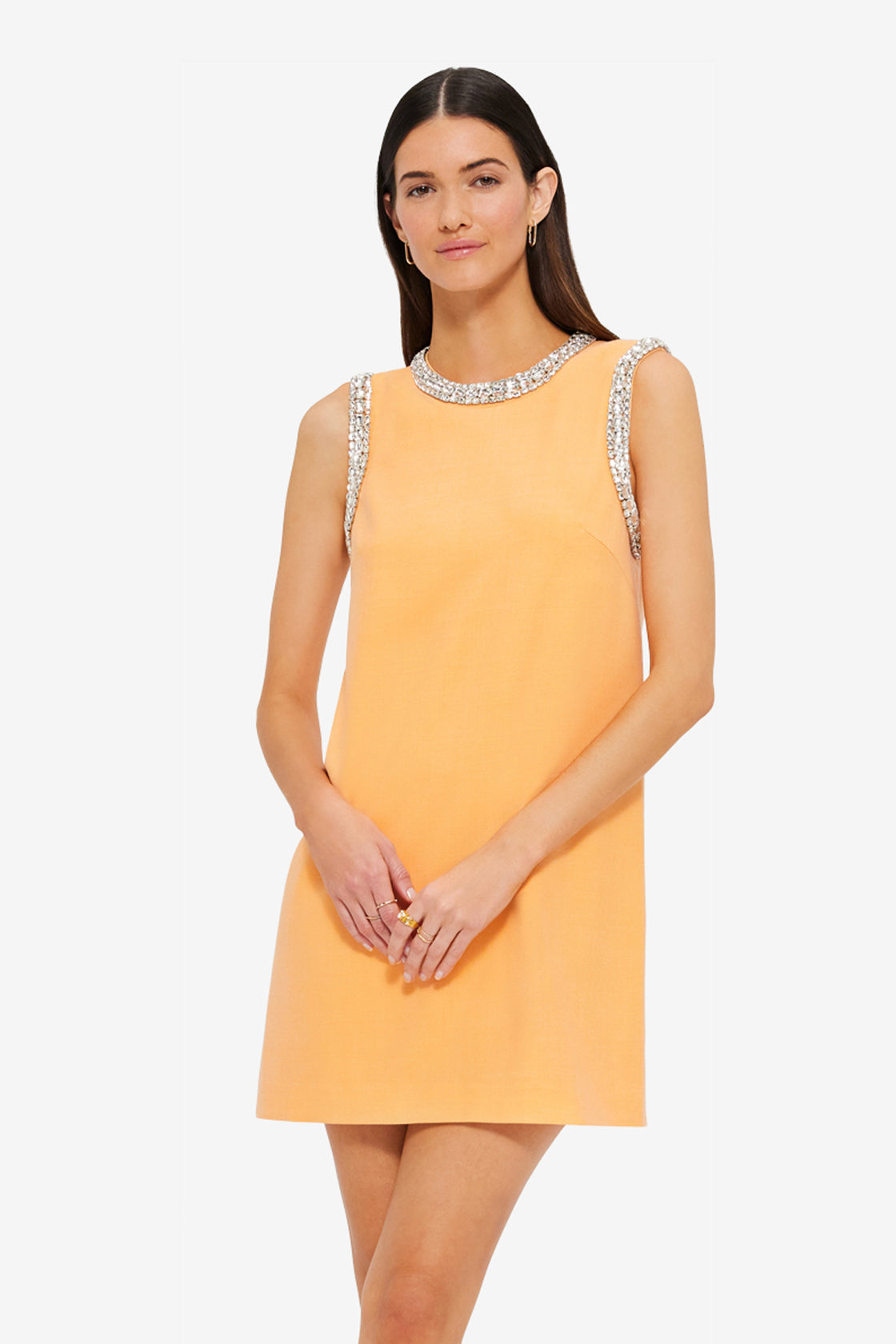 Exclusive Leo Lin Fergie Embellished Mini Dress in Ochre