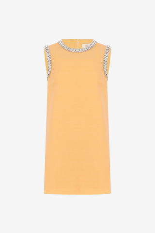 Exclusive Leo Lin Fergie Embellished Mini Dress in Ochre