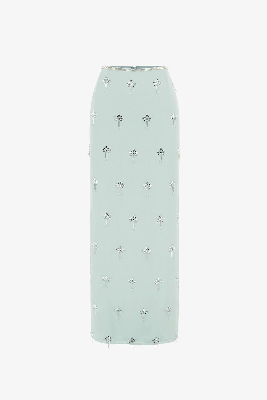Exclusive LEO LIN Clémentine Embellished Maxi Skirt in Pistachio