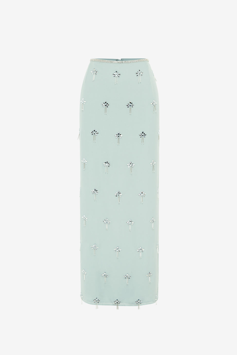 Exclusive LEO LIN Clémentine Embellished Maxi Skirt in Pistachio