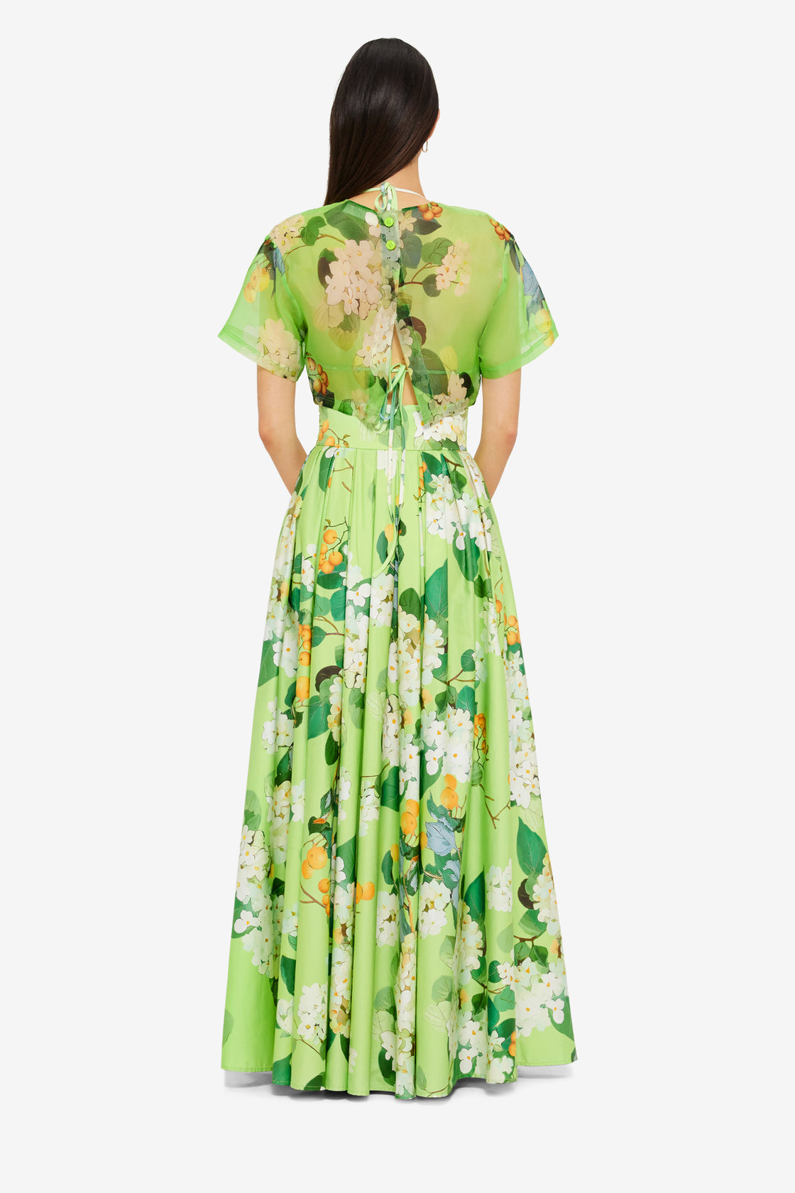 Exclusive Leo Lin Indie Sleeve Top in Hydrangea in Lime