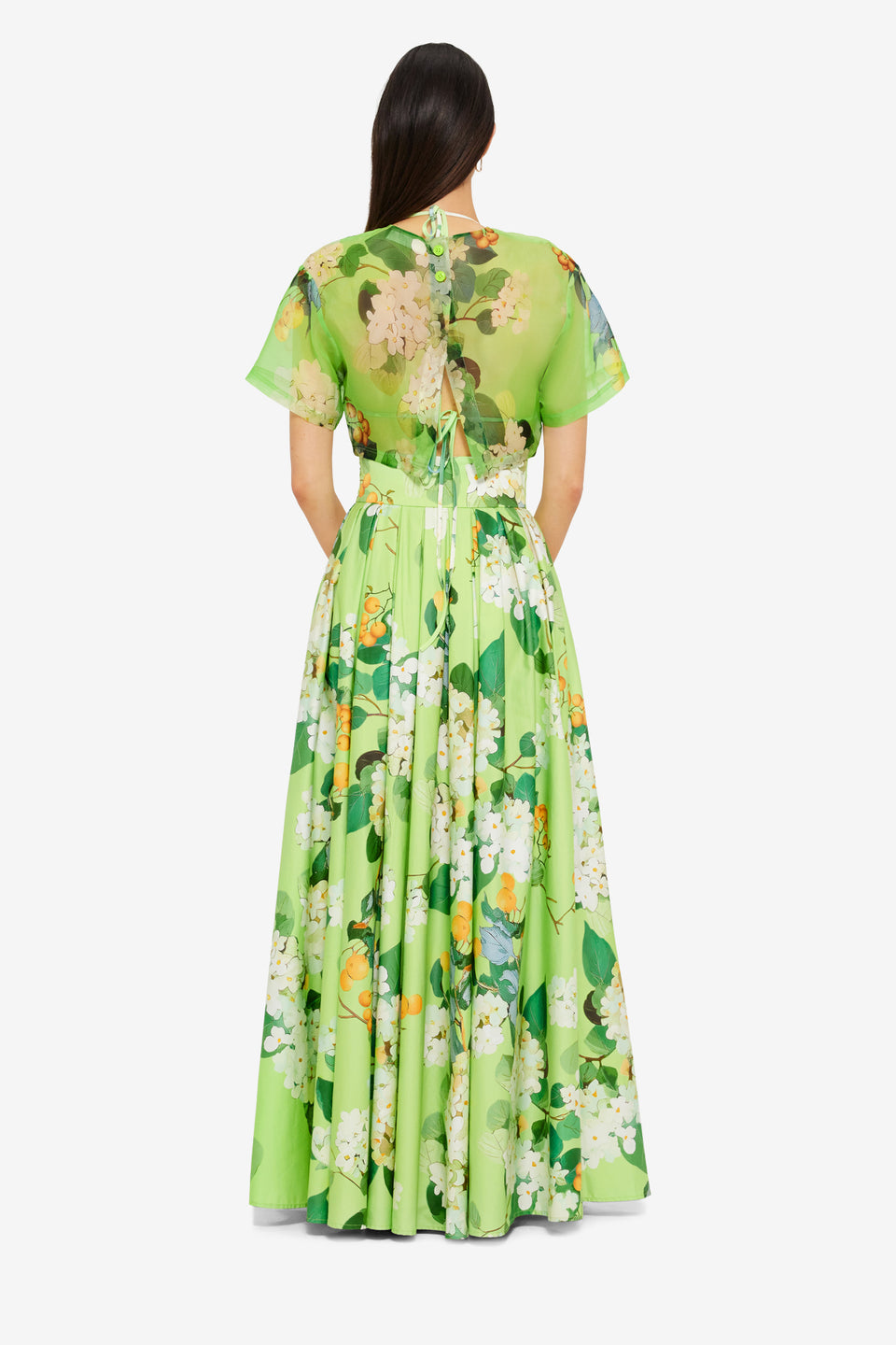 Exclusive Leo Lin Indie Sleeve Top in Hydrangea in Lime