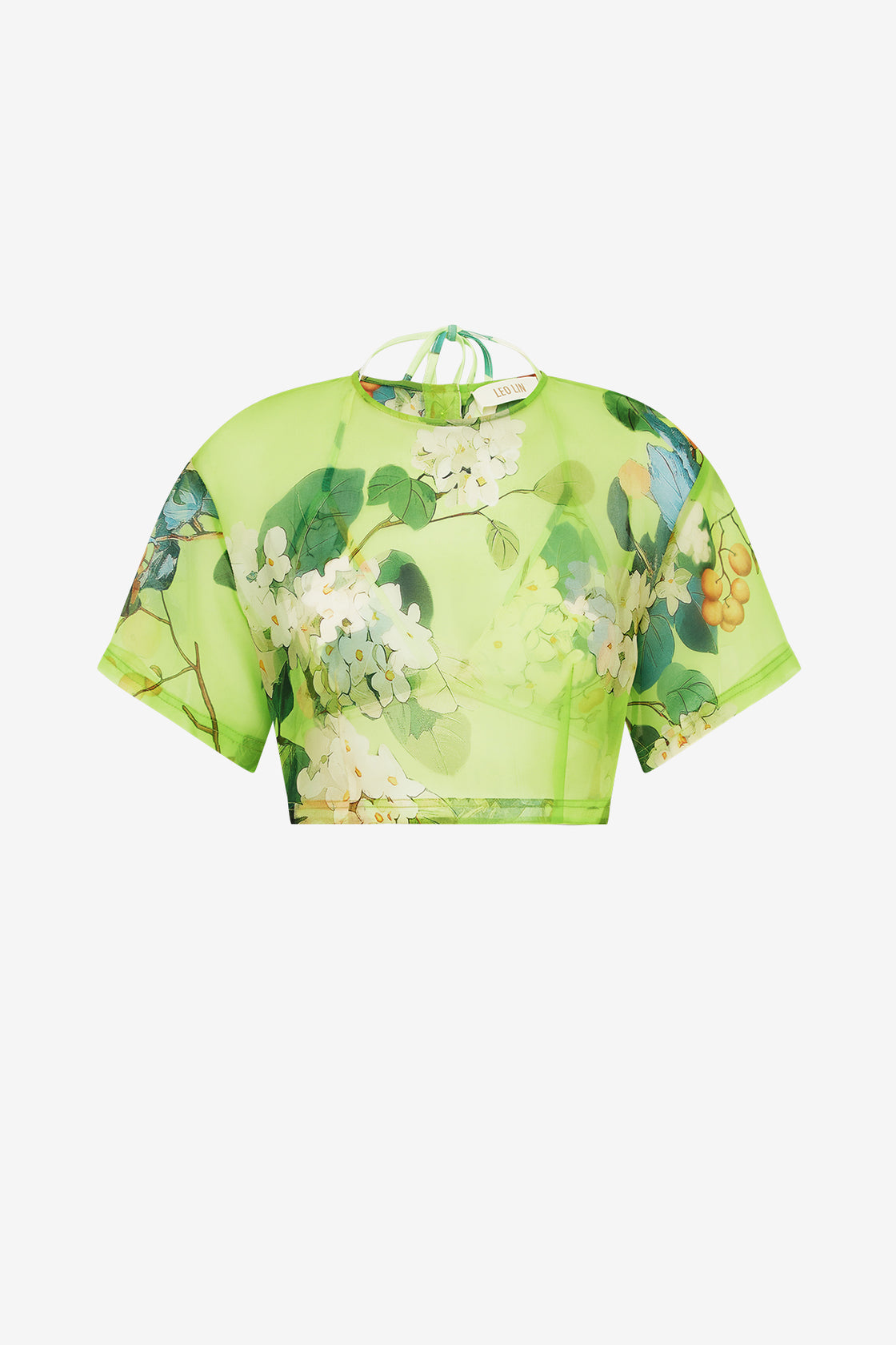 Exclusive Leo Lin Indie Sleeve Top in Hydrangea in Lime