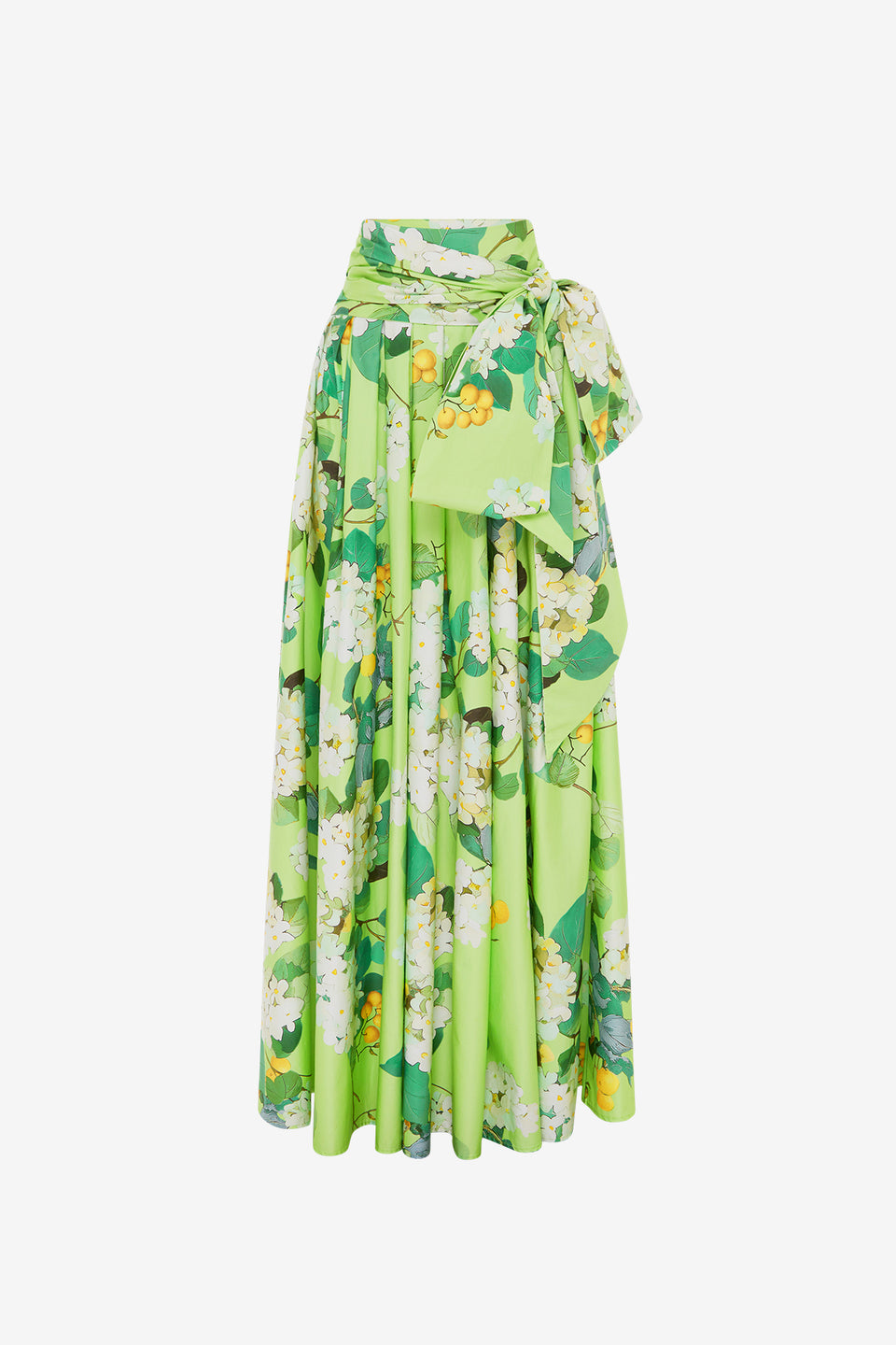 Exclusive Leo Lin Valerie Maxi Skirt in Hydrangea in Lime