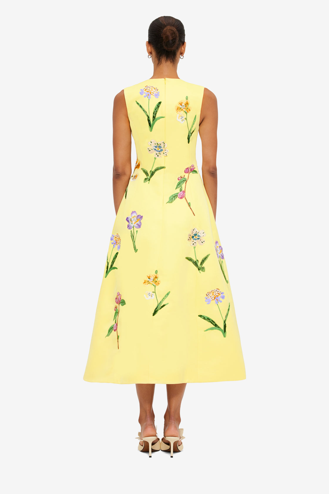 Exclusive LEO LIN Cleo Midi Dress in Wild Flower in Sorbet