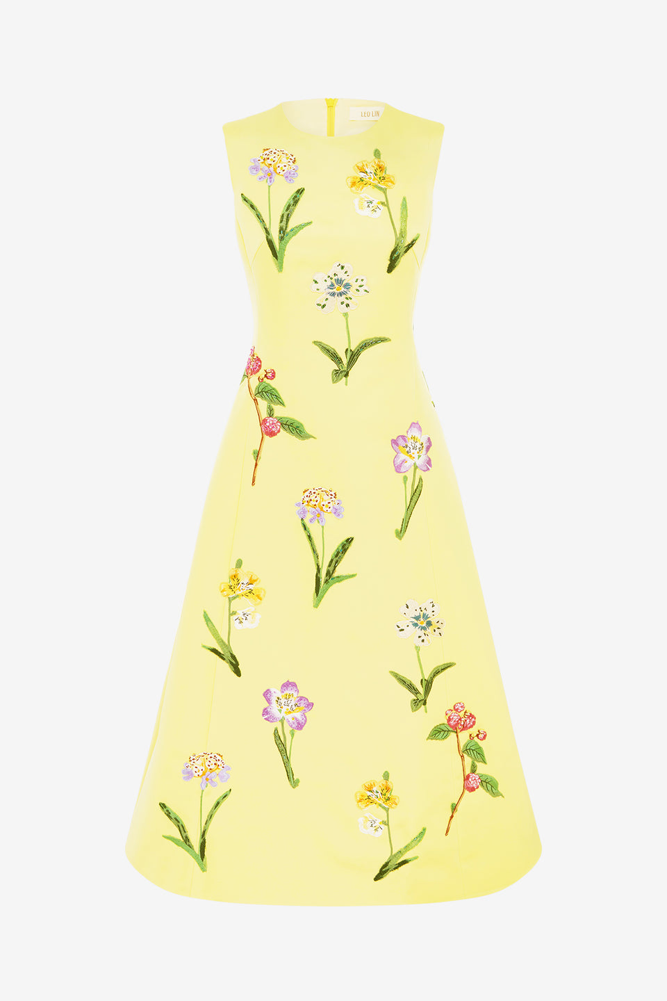 Exclusive LEO LIN Cleo Midi Dress in Wild Flower in Sorbet