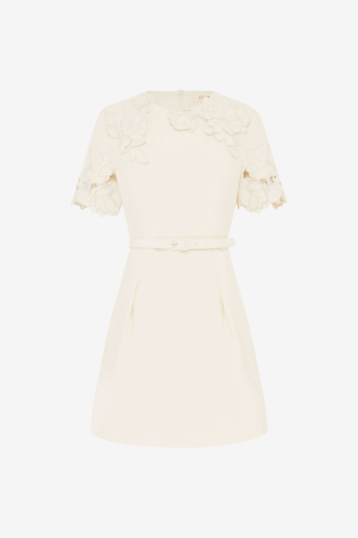 LEO LIN Aurelie アップリケ半袖ミニドレス Aurelie Appliqué Short Sleeve Mini Dress - Cornflower Blue