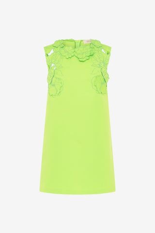 Exclusive LEO LIN Blair Appliqué Mini Dress in Lime