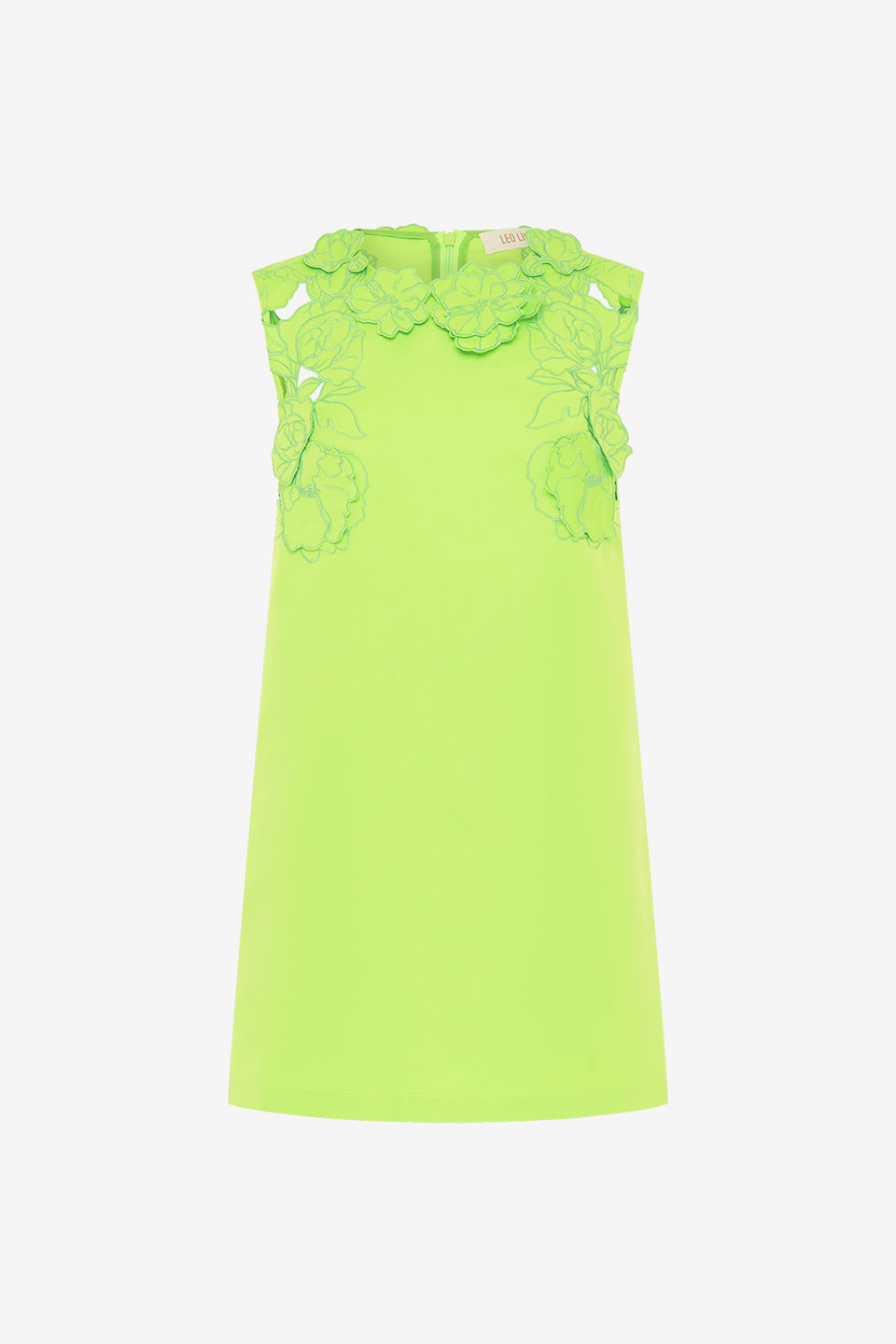 Exclusive LEO LIN Blair Appliqué Mini Dress in Lime