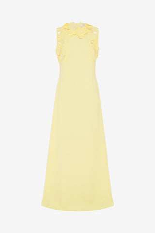 Exclusive Leo Lin Solene Appliqué Maxi Dress in Sorbet Yellow