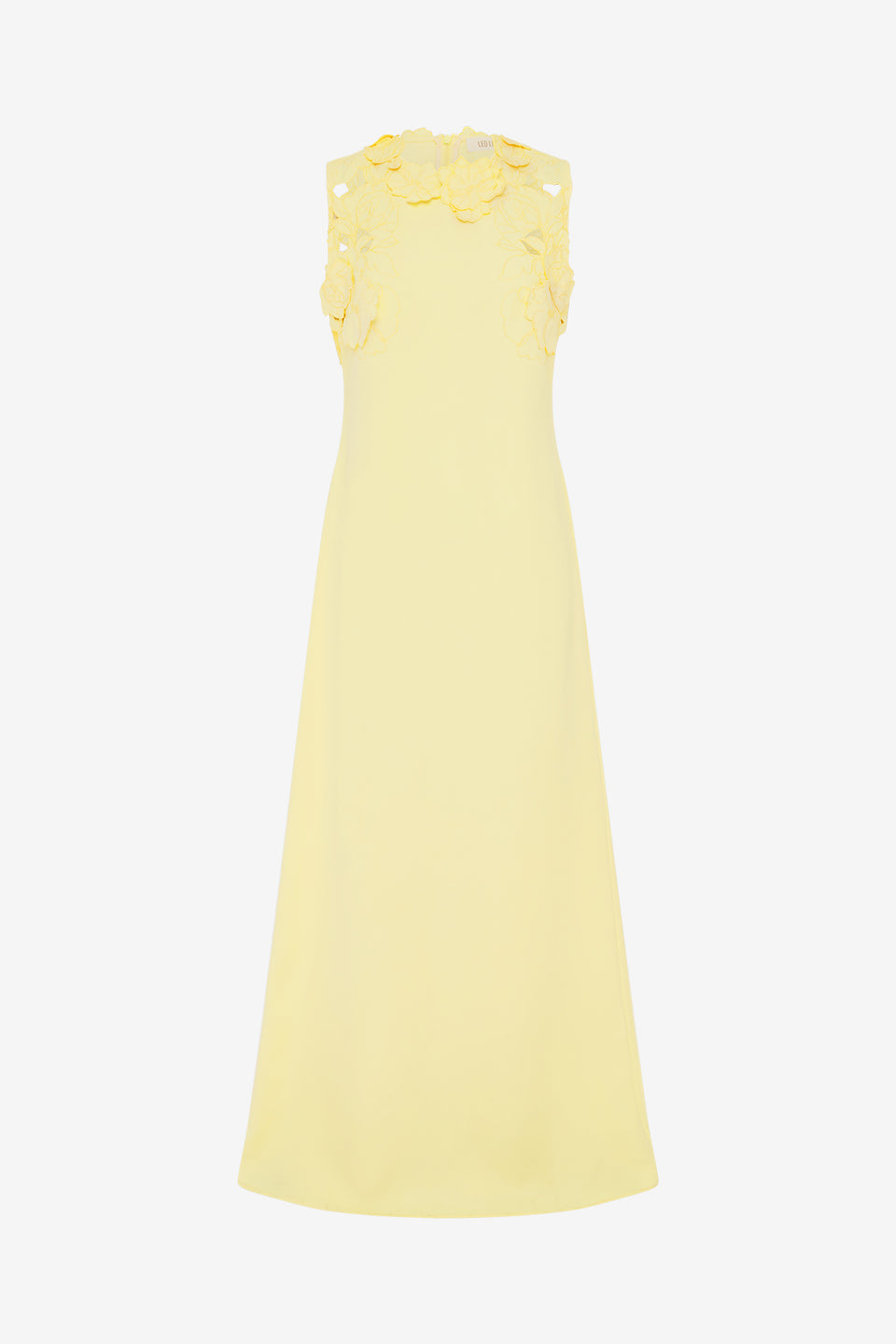Exclusive Leo Lin Solene Appliqué Maxi Dress in Sorbet Yellow