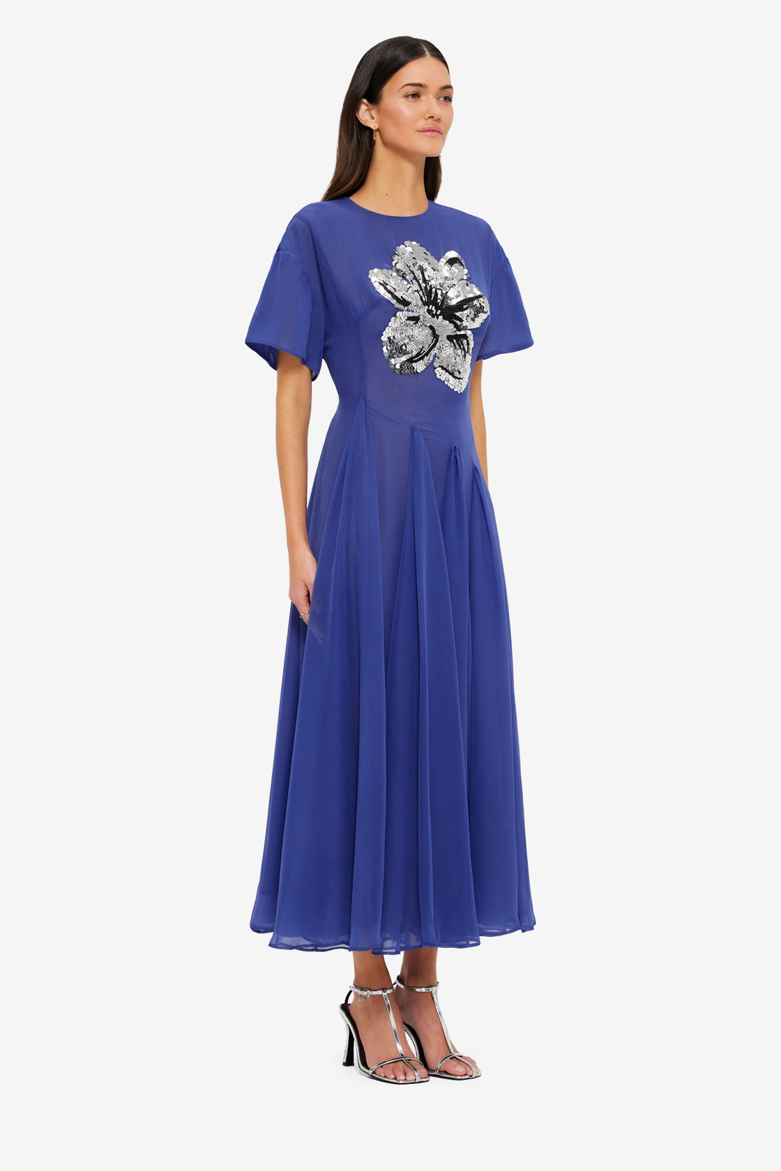 Exclusive Leo Lin Désirée Embellished Midi Dress in Sapphire
