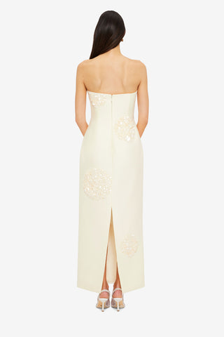 Exclusive Leo Lin Rayna Embellished Bustier Maxi Dress in Cream