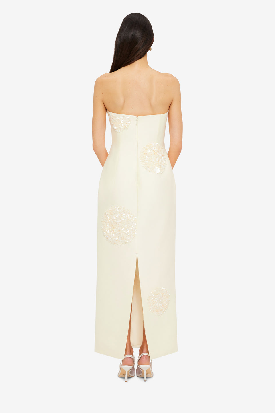 Exclusive Leo Lin Rayna Embellished Bustier Maxi Dress in Cream