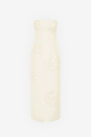 Exclusive Leo Lin Rayna Embellished Bustier Maxi Dress in Cream